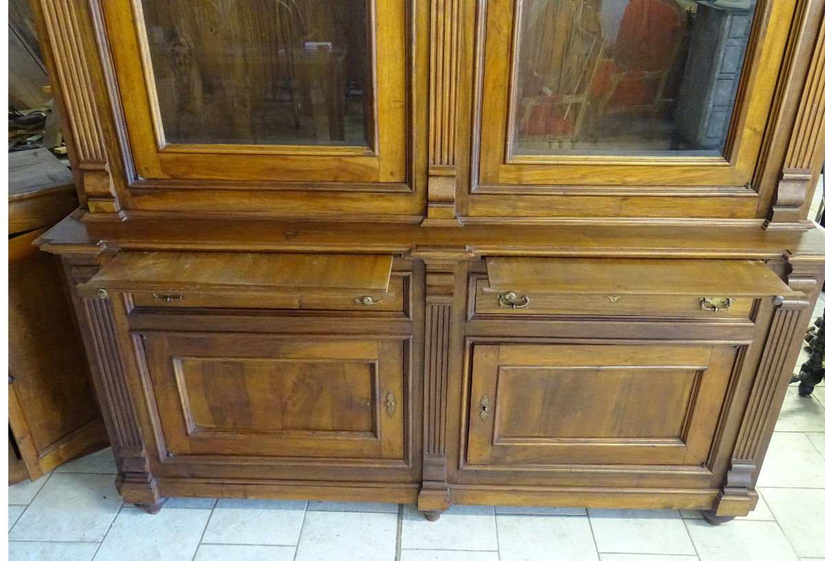 buffet librairie Louis-Philippe en noyer - Seconde moitié du XIXe siècle-photo-4
