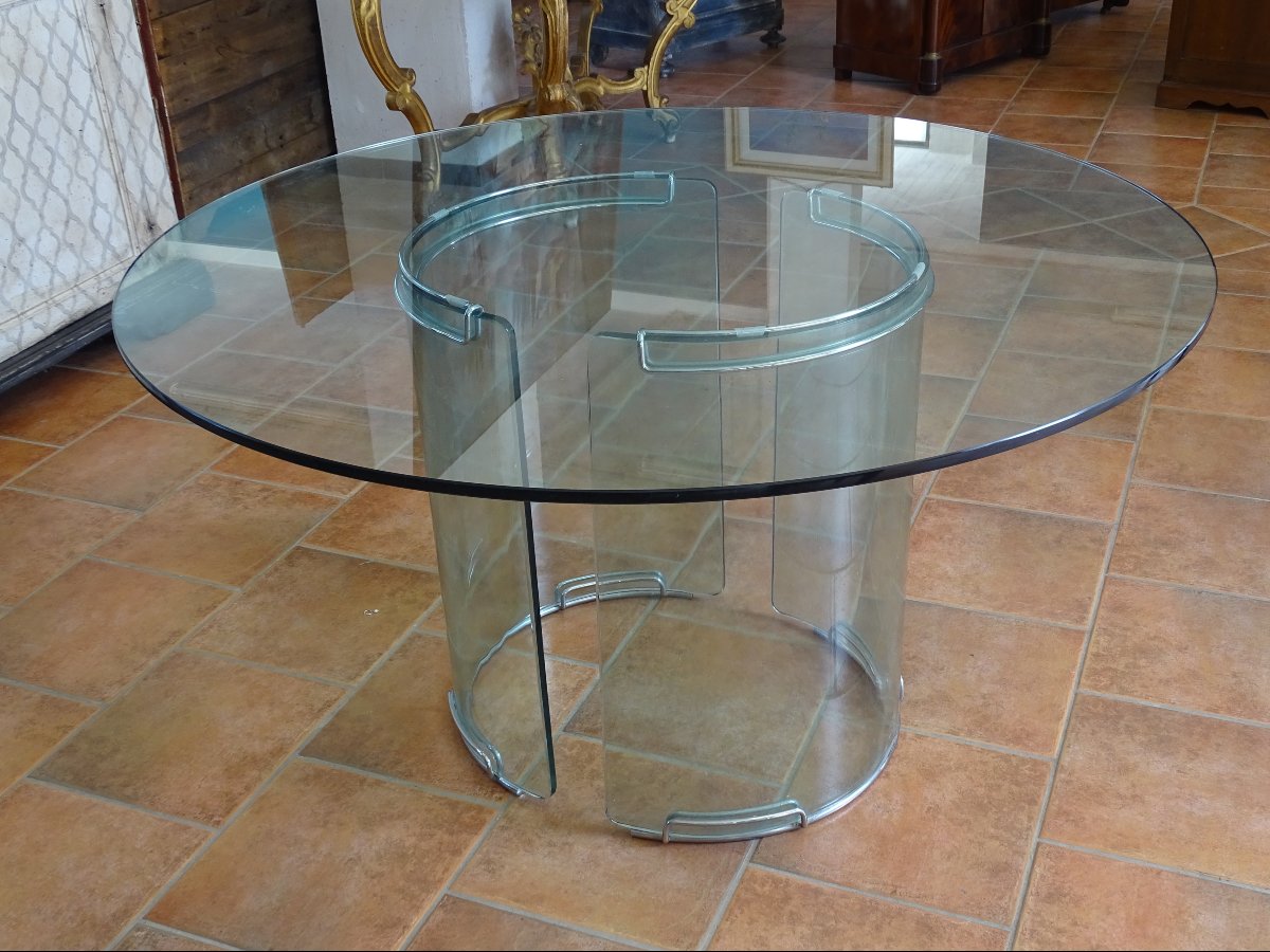 Table « Adam » en cristal - Luigi Massoni pour Gallotti & Radice, 1971-photo-2