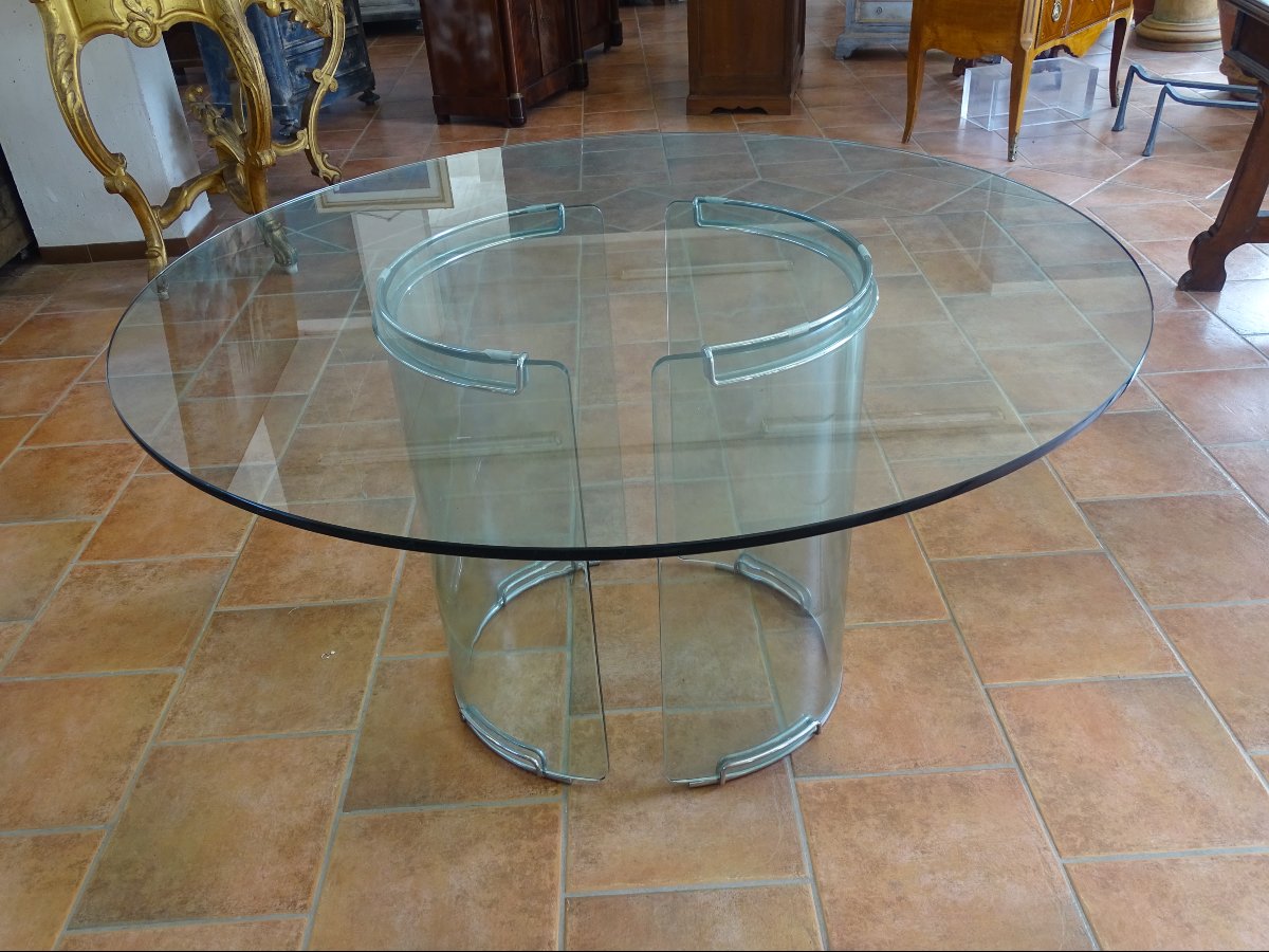 Table « Adam » en cristal - Luigi Massoni pour Gallotti & Radice, 1971-photo-4