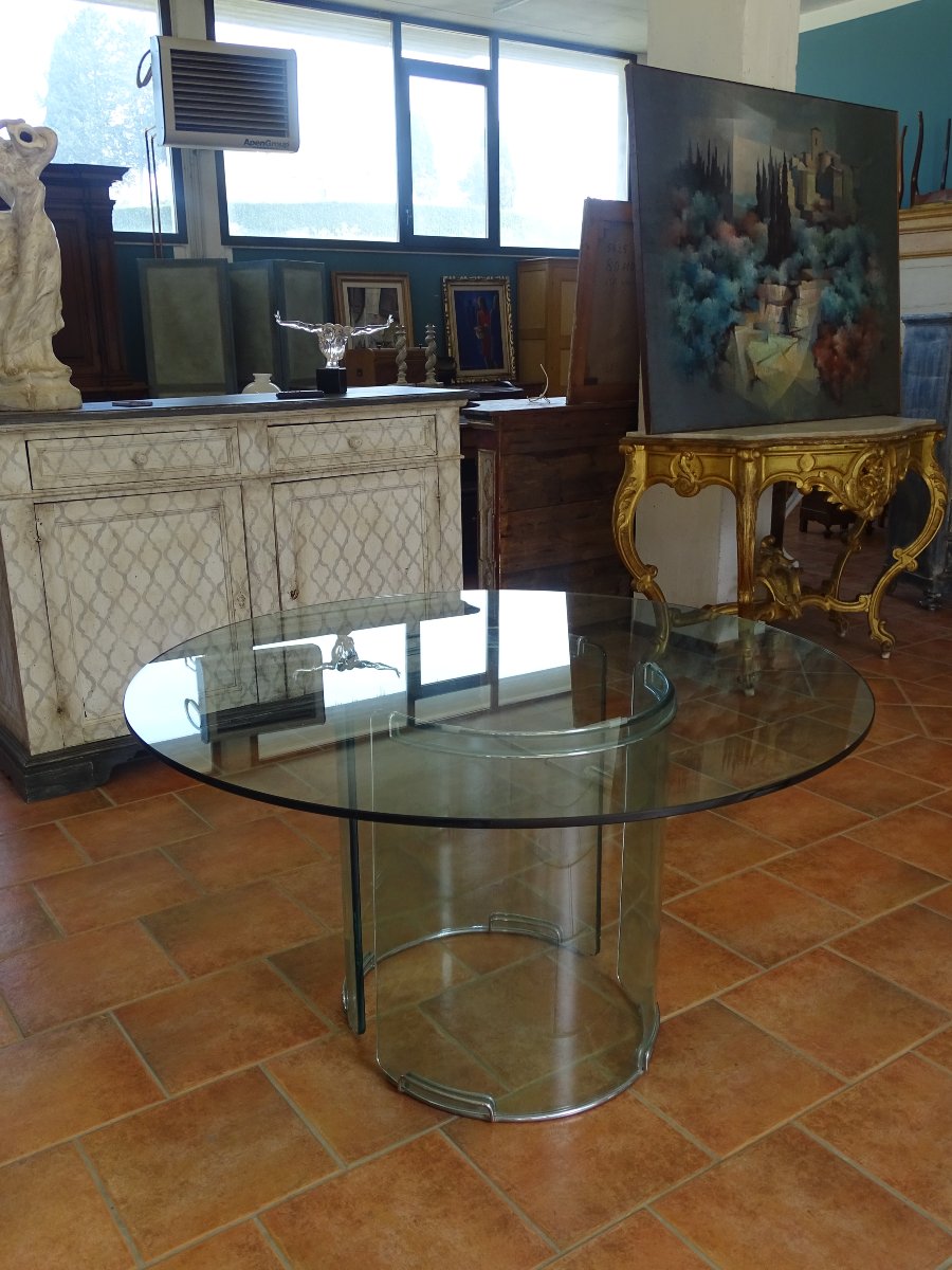 Table « Adam » en cristal - Luigi Massoni pour Gallotti & Radice, 1971-photo-1
