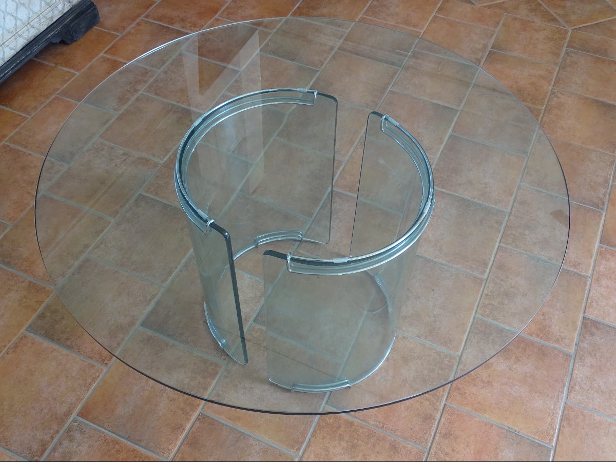 Table « Adam » en cristal - Luigi Massoni pour Gallotti & Radice, 1971-photo-2