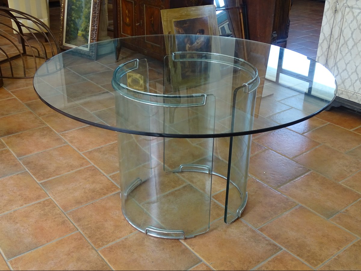 Table « Adam » en cristal - Luigi Massoni pour Gallotti & Radice, 1971