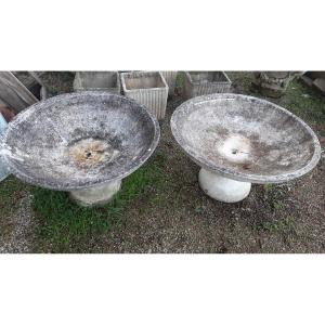  Pair Of Cup Planters With Base '900