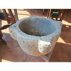 Large Antique Mortar In Stone