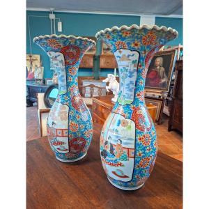 Paire de vases japonais, Kutani, deuxième moitié du XIXe siècle