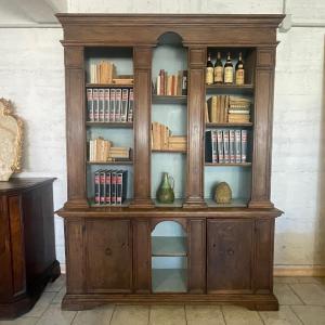 Two-section Bookshelf Made Of Chestnut Wood