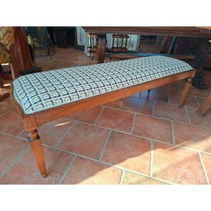 Upholstered Walnut Bench