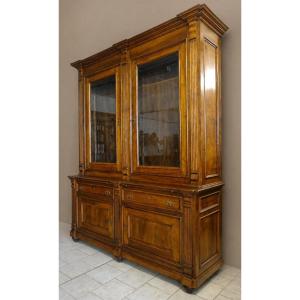 Luigi Filippo Sideboard And Bookcase In Walnut – Second Half Of The 19th Century