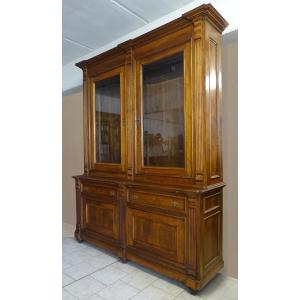 Luigi Filippo Sideboard And Bookcase In Walnut – Second Half Of The 19th Century
