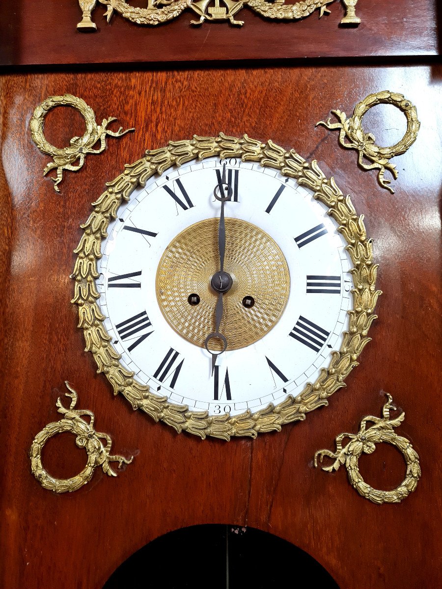Empire Style Parquet Regulator Clock In Mahogany-photo-1