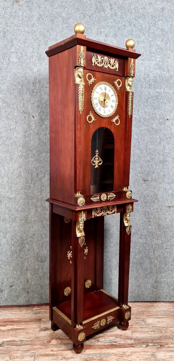 Empire Style Parquet Regulator Clock In Mahogany-photo-2