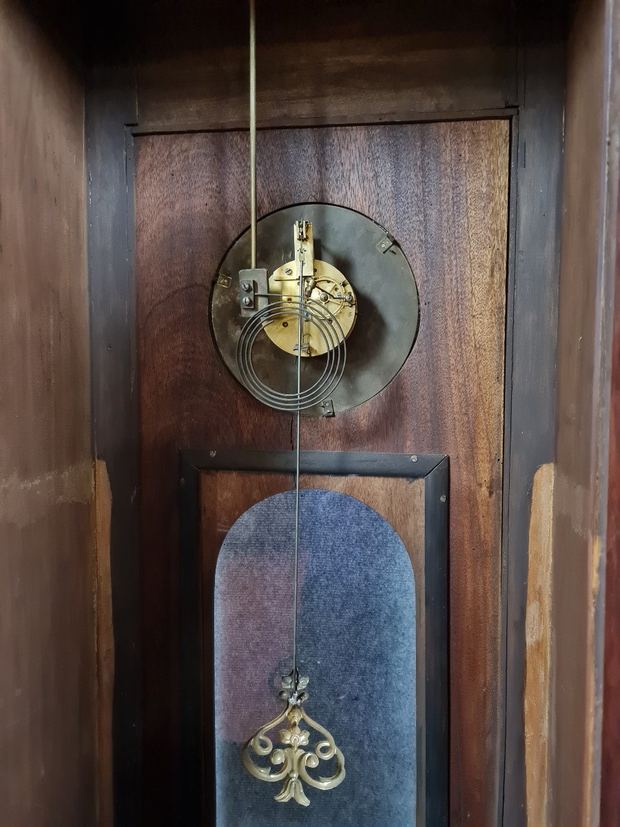 Empire Style Parquet Regulator Clock In Mahogany-photo-3