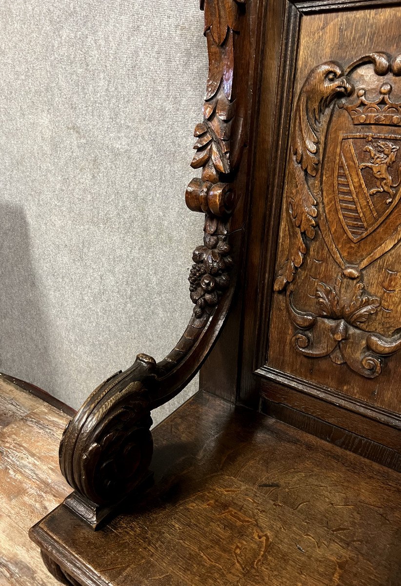 Fauteuil Trône Ou Chaire d'Apparat En Chêne Massif-photo-4