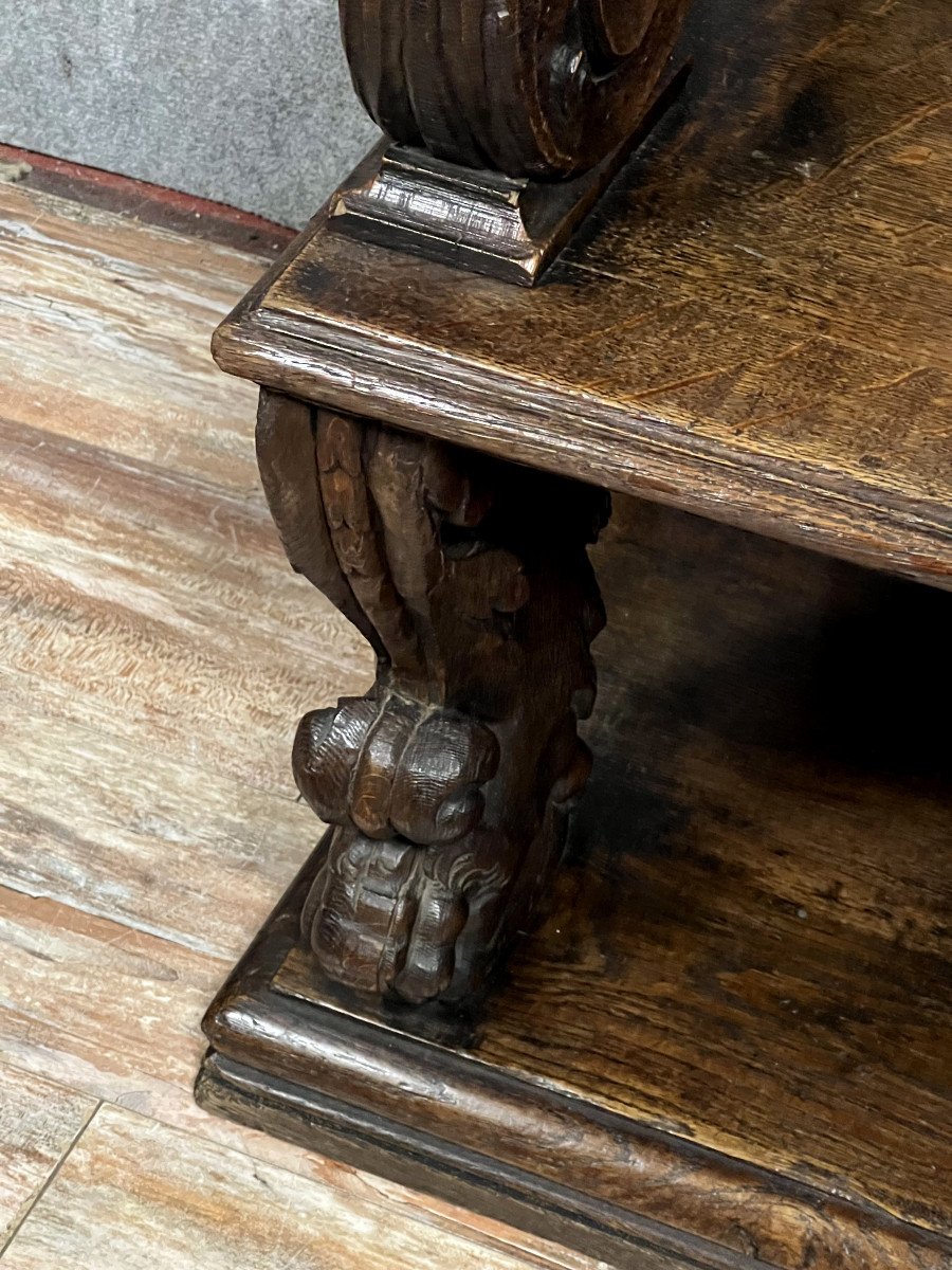 Fauteuil Trône Ou Chaire d'Apparat En Chêne Massif-photo-6