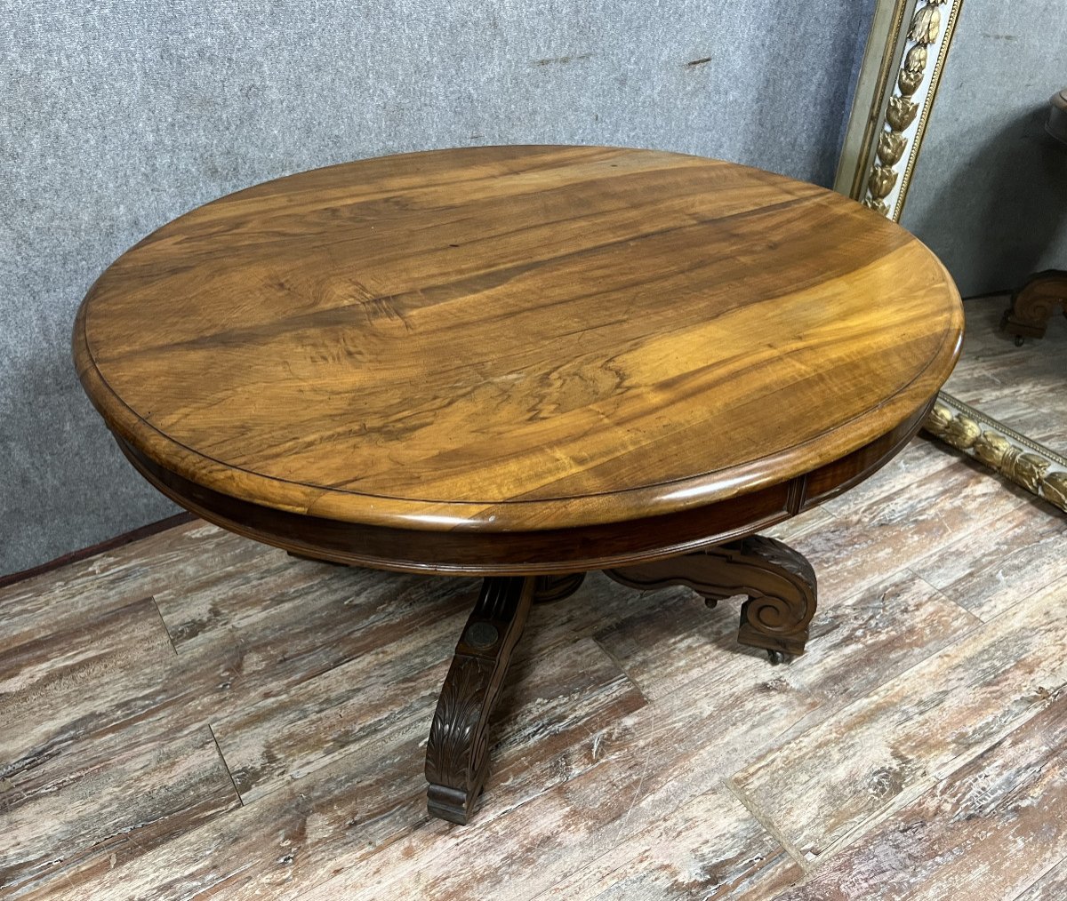 Important Dining Room Pedestal A Extension Louis Philippe Period In Walnut-photo-2