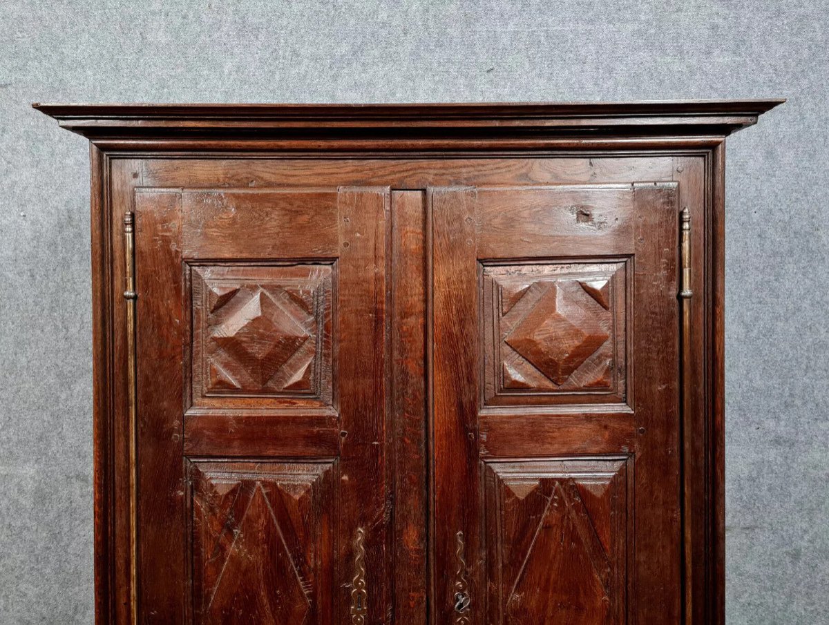 Burgundian Valet Cabinet Louis XIII Period In Oak-photo-3