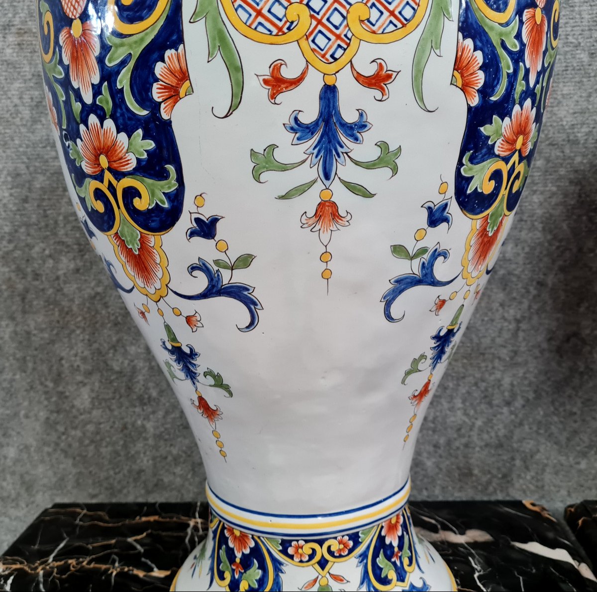 Grande Paire De Vases En Faïence De Desvres Fourmaintraux Courquin-photo-4