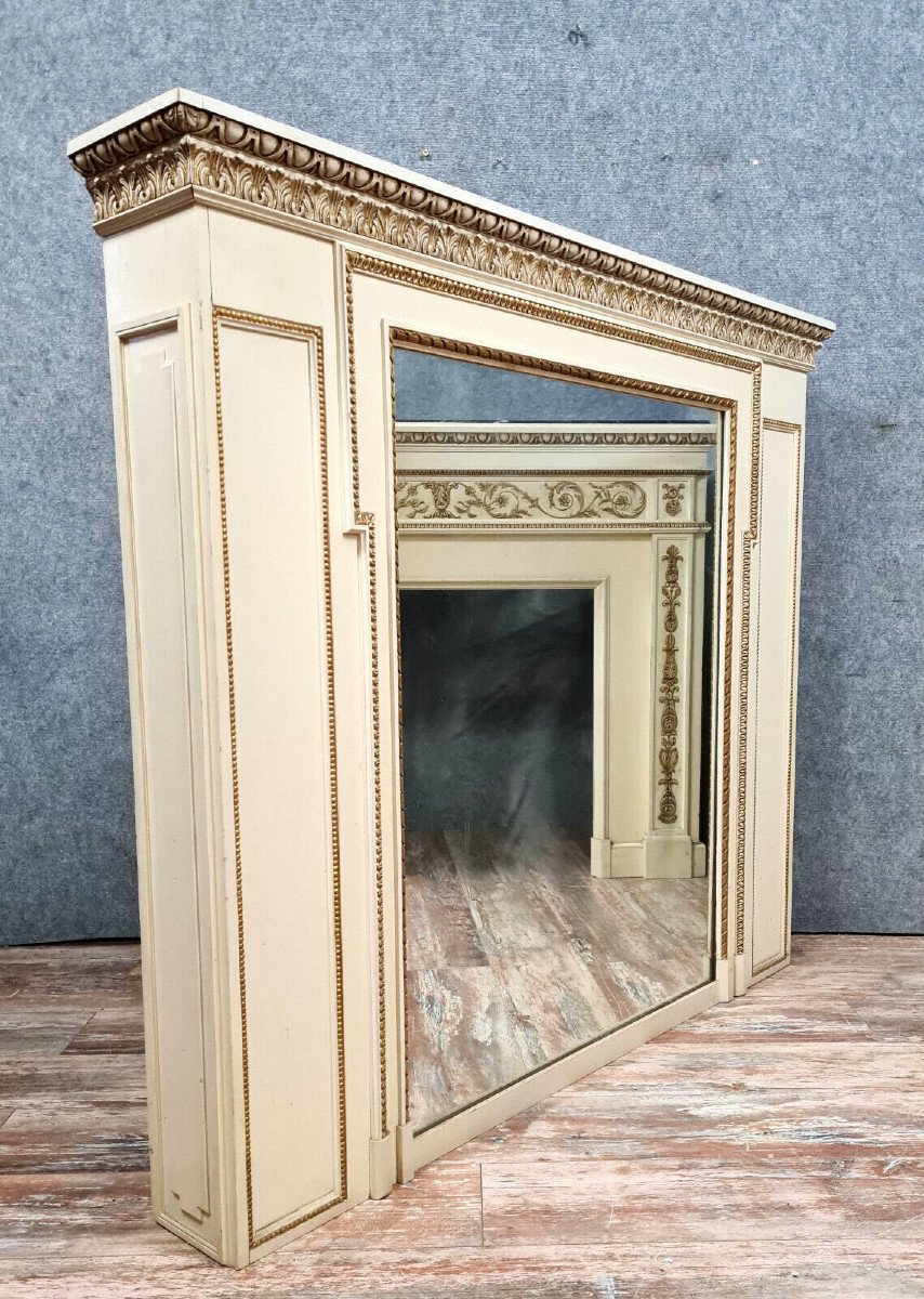 Pièce Architecturale d'Exception Pour Ce Miroir De Boiserie Louis XVI-photo-5
