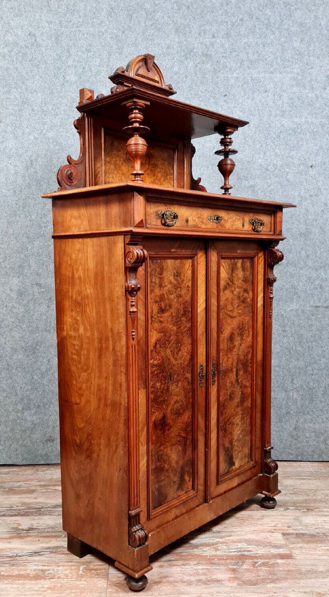 Biedermeier Period Cabinet In Walnut And Burl-photo-6