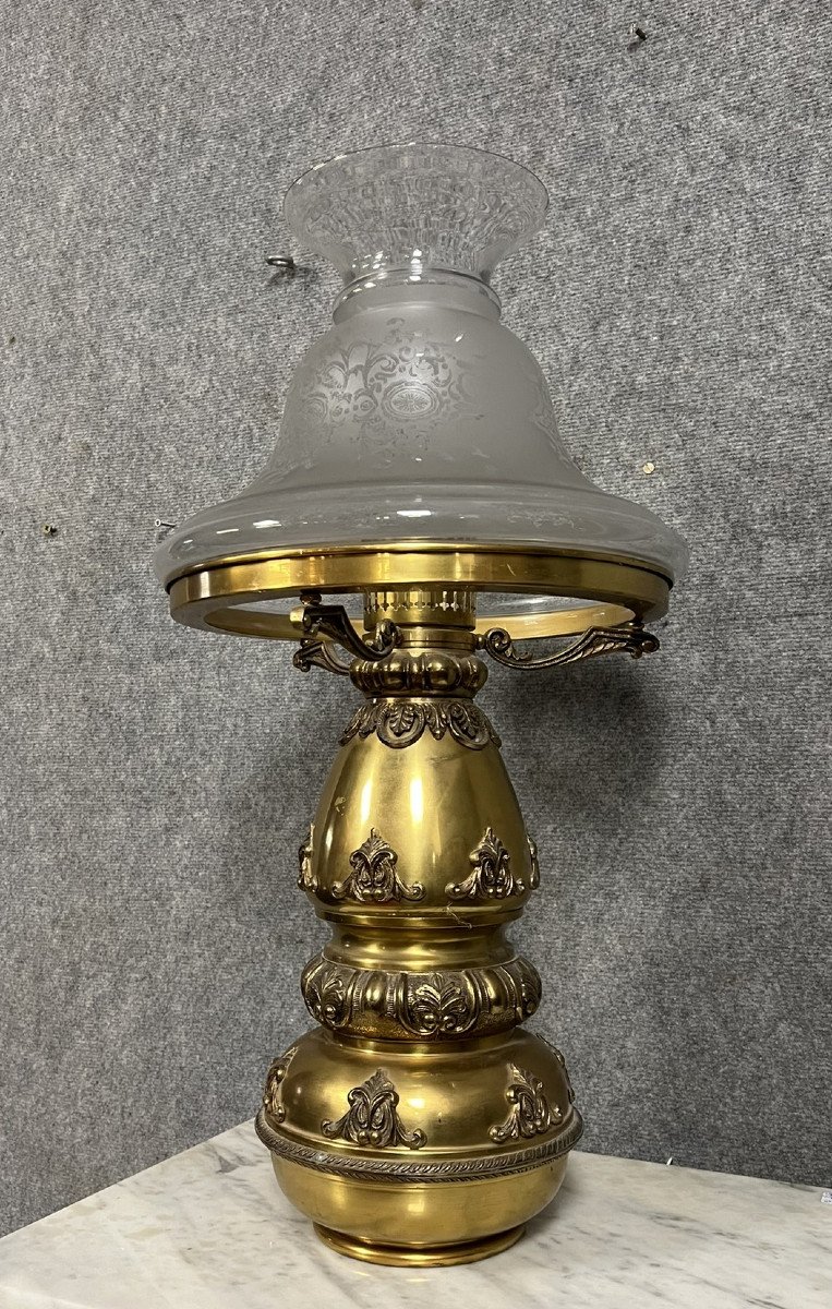 Monumentale Lampe A Pétrole époque Napoléon III -photo-1