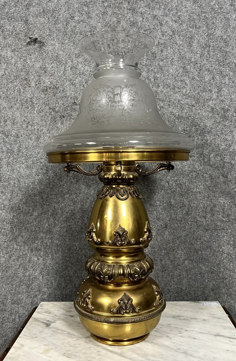 Monumentale Lampe A Pétrole époque Napoléon III 