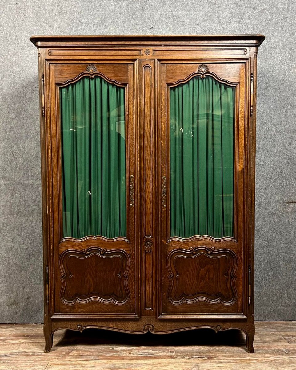 Louis XV Style Bookcase In Solid Oak