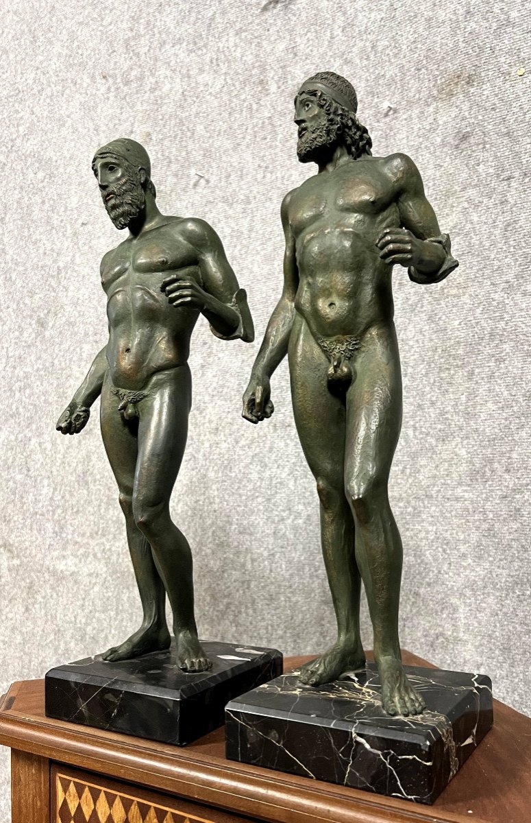  d'Après l'Antique : Les Guerriers De Riace, En Bronze époque XXeme Siècle  -photo-4