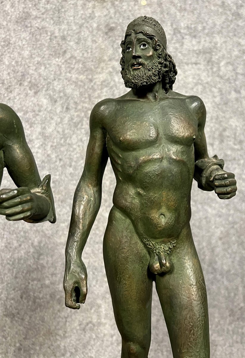  d'Après l'Antique : Les Guerriers De Riace, En Bronze époque XXeme Siècle  -photo-5