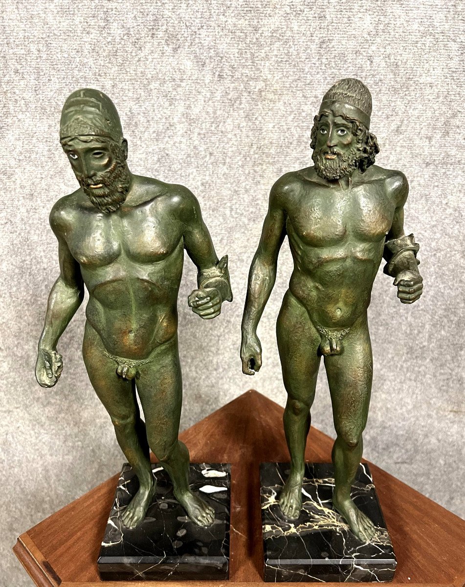  d'Après l'Antique : Les Guerriers De Riace, En Bronze époque XXeme Siècle  -photo-6