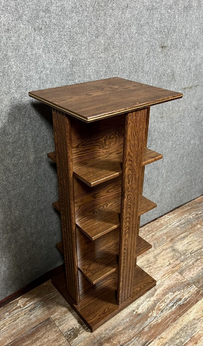 Vintage Five-tier Wooden Revolving Bookcase