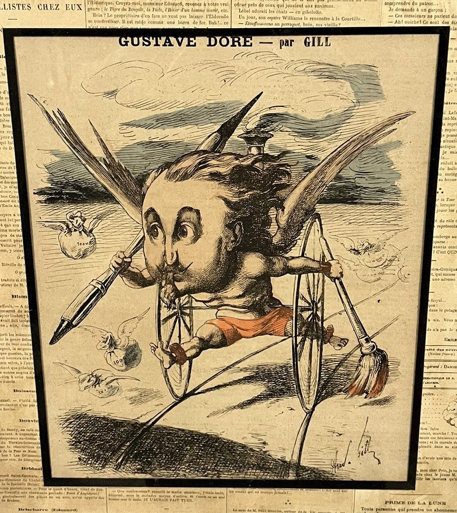 Caricature De Gustave Doré Par Le Dessinateur Gill Dans Le Journal Satirique l'Eclipse-photo-3