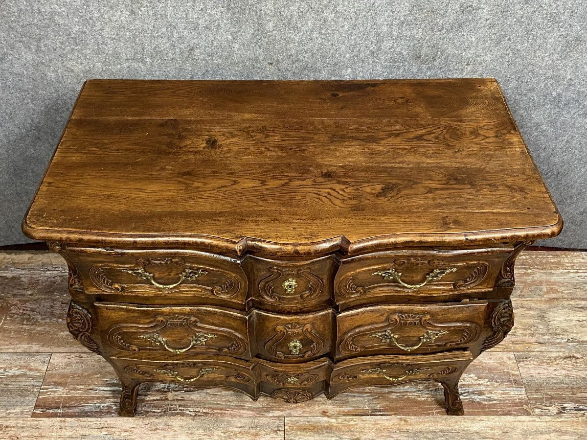 Louis XV Curved Provençal Lady Tomb Commode In Solid Wood  -photo-1