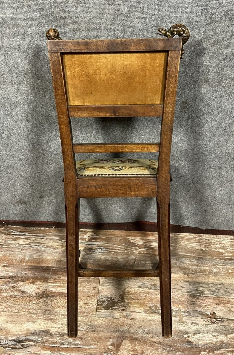 According To Viardot: Superb Japanese Chair In Walnut And Gilding -photo-4