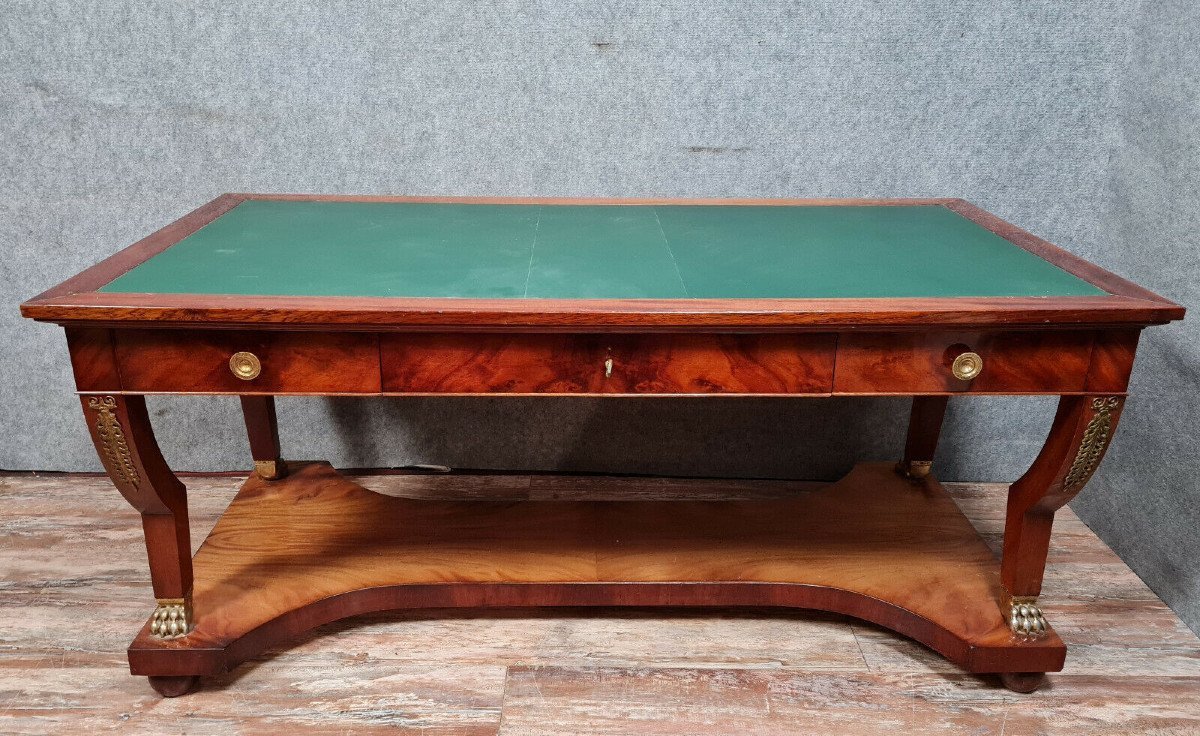 Very Important Flat Desk From Empire Period Mahogany -photo-1