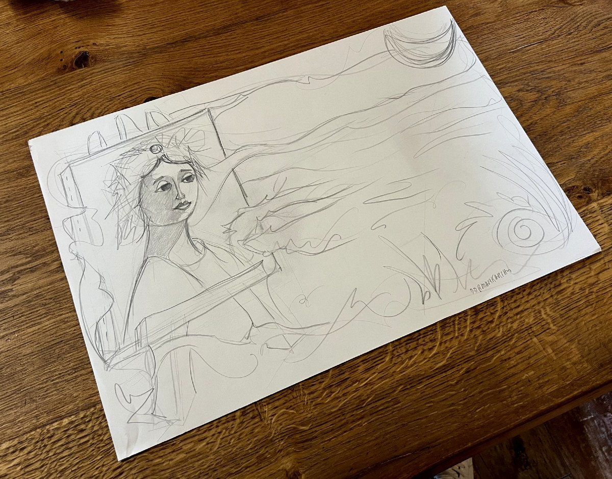 Maurice Der Markarian Circa 1975: Original Drawing On Vellum Paper No. 1 -photo-2