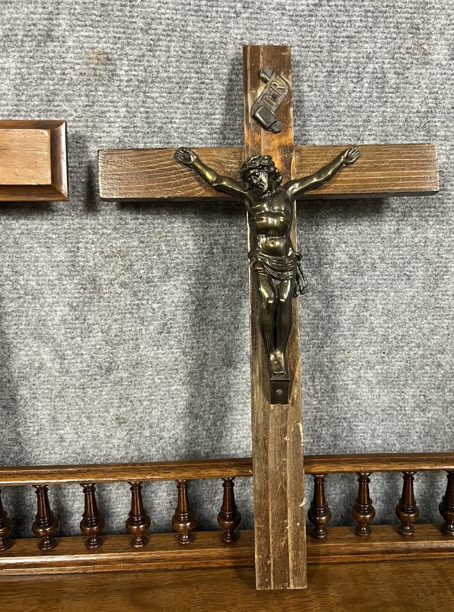 Deux Anciens Grands Christ Crucifix En Bronze époque Napoléon III -photo-4