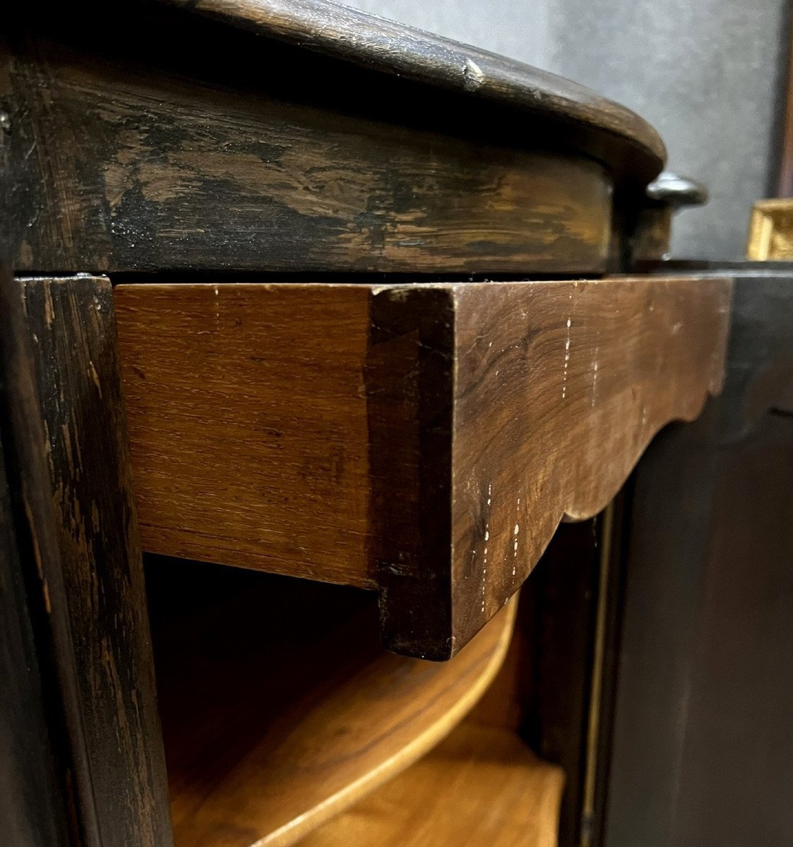 Buffet En Enfilade En Bois Laqué Et Bois Teinté Style Louis XV -photo-7