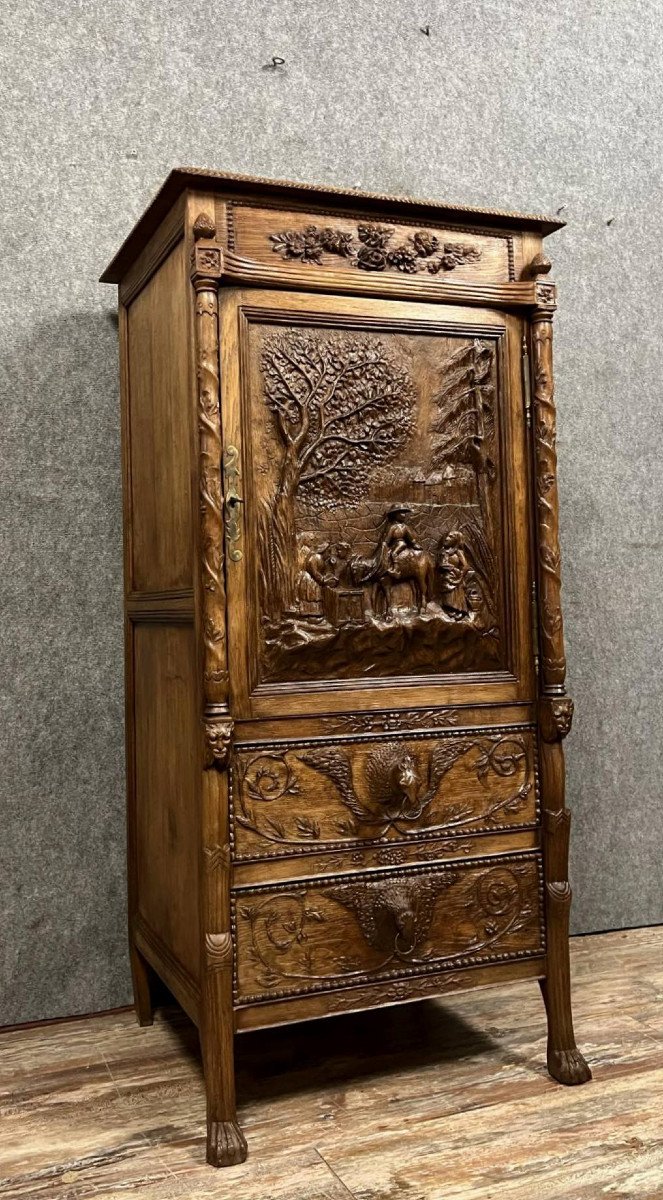 Work Of Companions Or Work Of Popular Art: Gothic Renaissance Style Cabinet -photo-2