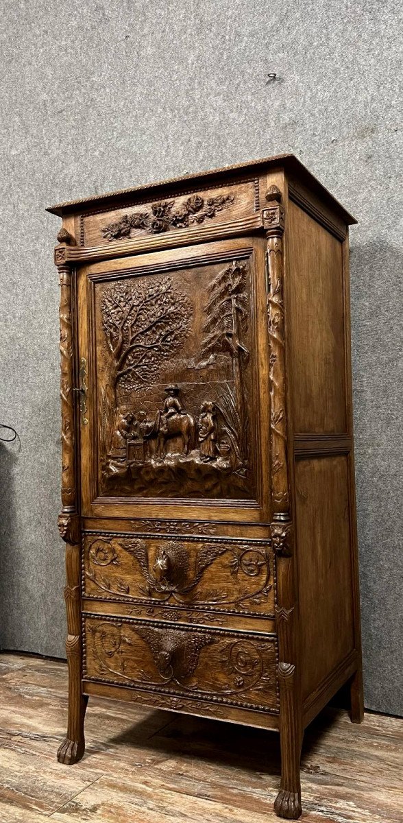 Work Of Companions Or Work Of Popular Art: Gothic Renaissance Style Cabinet -photo-3