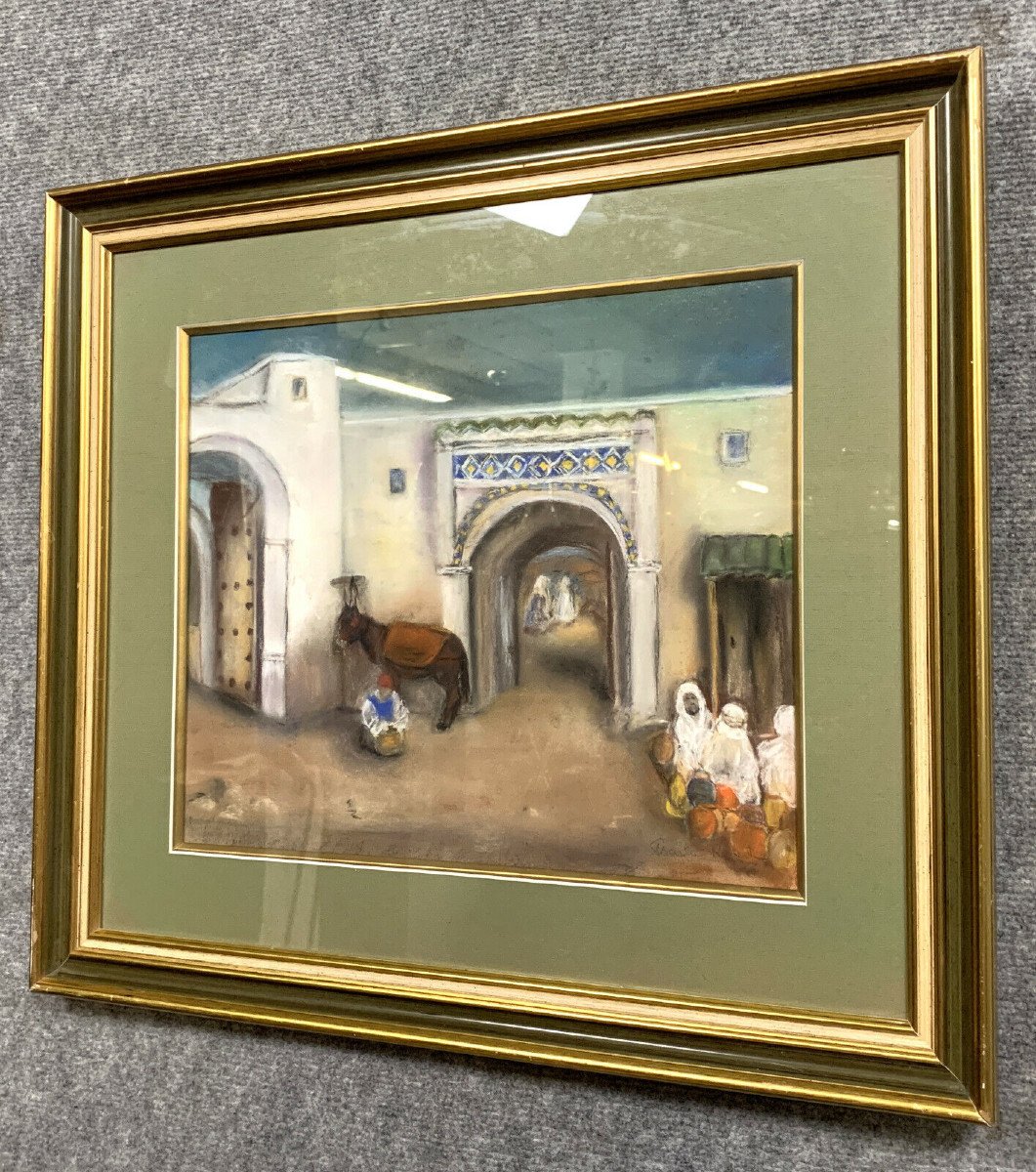 20th Century Orientalist School Signed Roberte: Animated View Of Medina  -photo-4