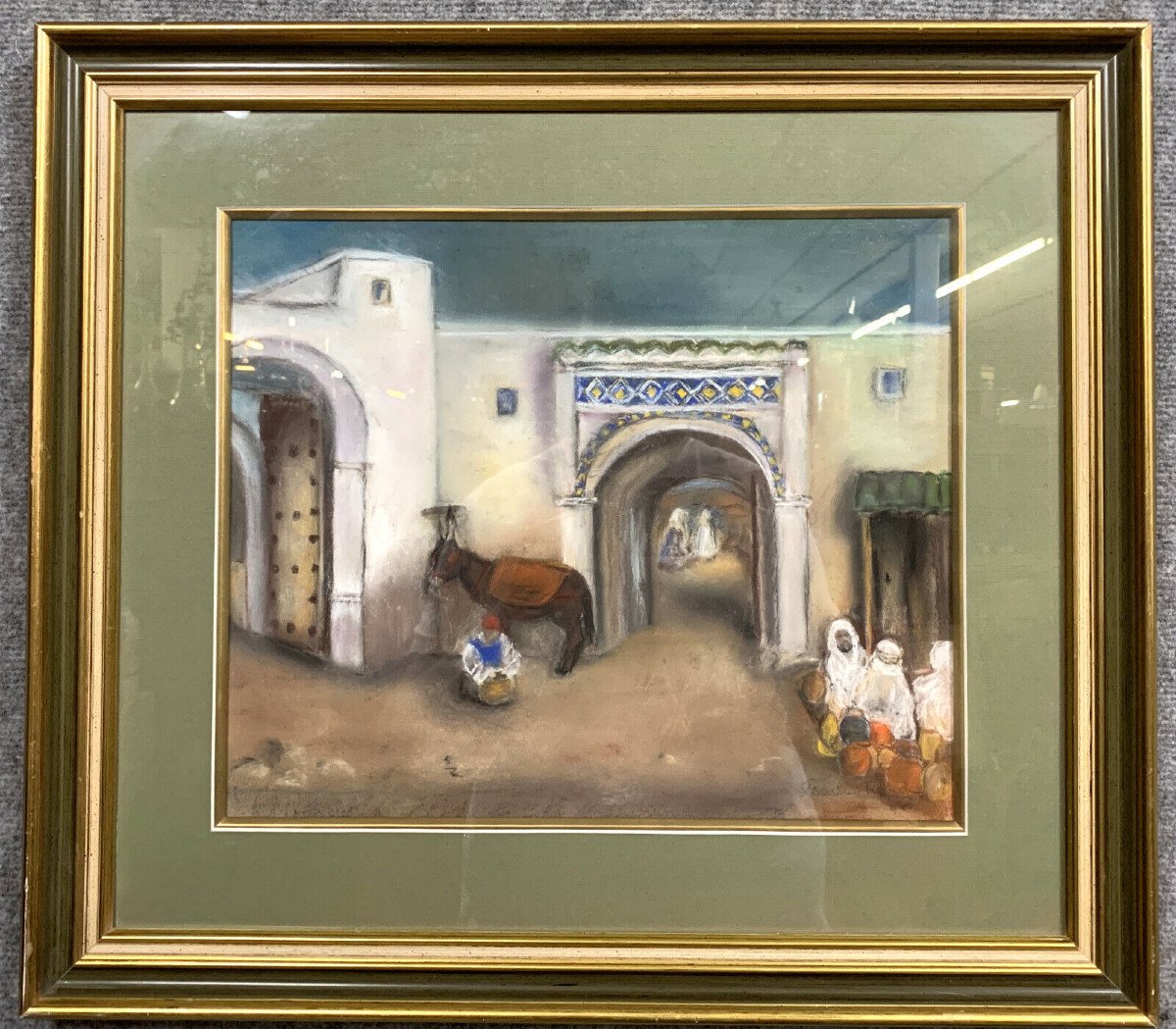 20th Century Orientalist School Signed Roberte: Animated View Of Medina  