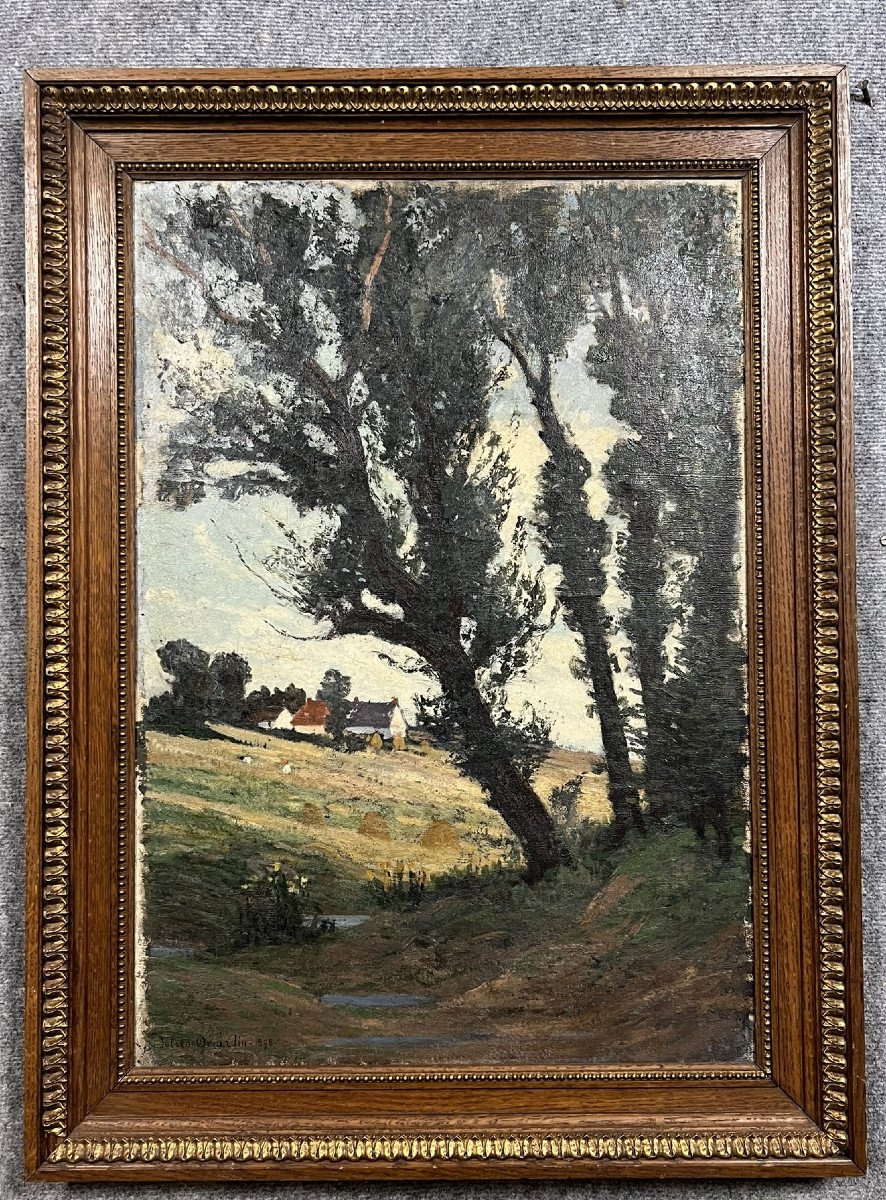 Julien Adolphe Déjardin (1857-1907): Oil On Canvas Landscape 
