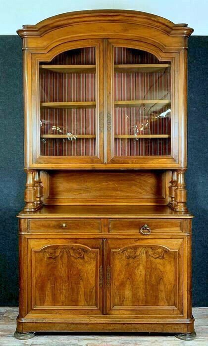 Buffet Bibliothèque Parisien époque Louis Philippe En Noyer