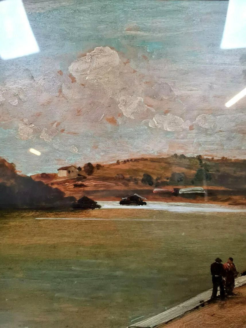 French School Around 1900: Oil On Panel Signed / View Of The Doria River (chambéry)-photo-2