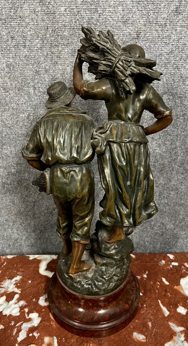 Charles Georges Ferville-suan : Grande Statue En Régule Intitulée La Moisson  -photo-4