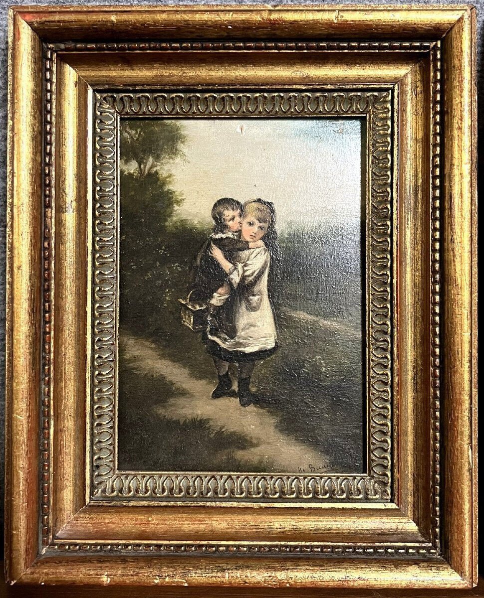 French School Around 1900: Oil On Panel / Painting Signed (b)