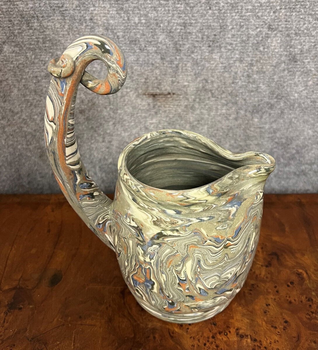 Vintage Shaped Piece In Roanne Earthenware Circa 1950-photo-4