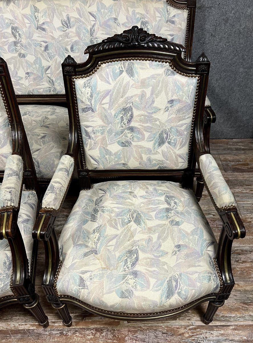 Salon De Style Louis XVI En Palissandre Et Dorure -photo-2