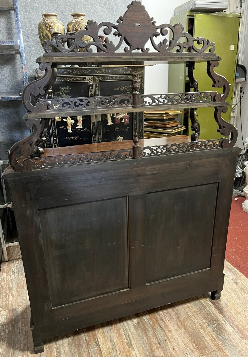 Vitrine Bibliothèque Galbée époque Napoléon III En Acajou-photo-2