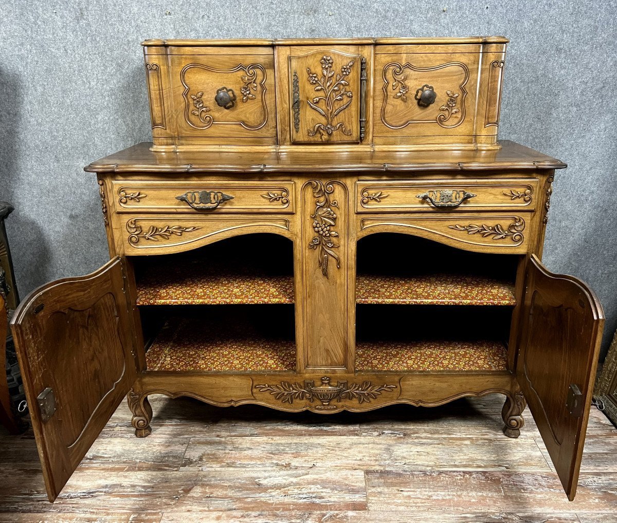 Buffet Provençal A Glissants St. Louis XV Estampillé En Bois Fruitier -photo-5